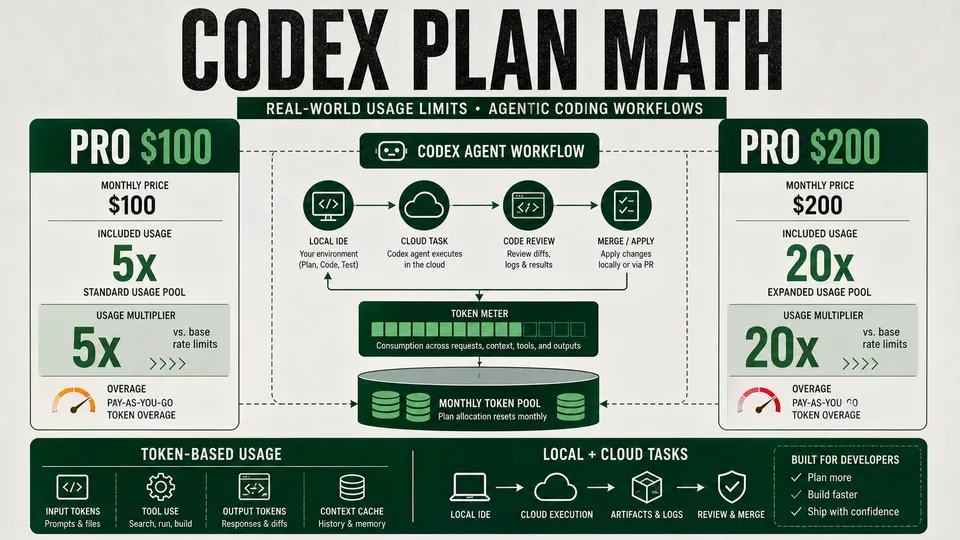 ChatGPT Pro 100 versus 200 Codex plan usage comparison for developers